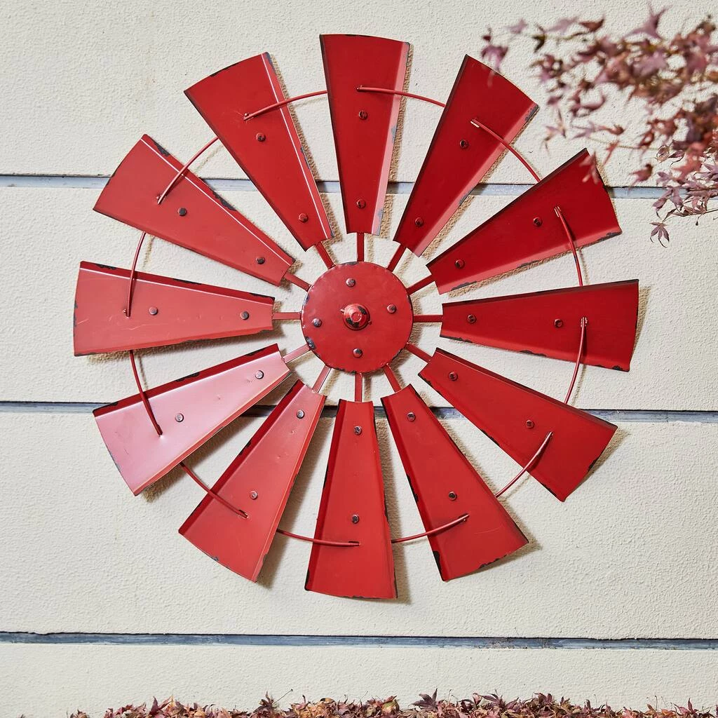 Coupon ๐ Glitzhome® 28.5" Red Metal Wind Spinner Wall Décor ๐งจ 7 Coupon ๐ Glitzhome® 28.5" Red Metal Wind Spinner Wall Décor ๐งจ - Image 5