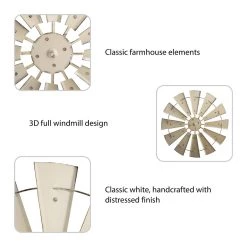 Buy 🛒 Glitzhome® 28.5" Beige Metal Wind Spinner Wall Décor 🔥 -Glitzhome Sales D353172S 6