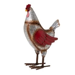 Brand new 👏 Glitzhome® 15" Galvanized Metal Hen Statue 🤩