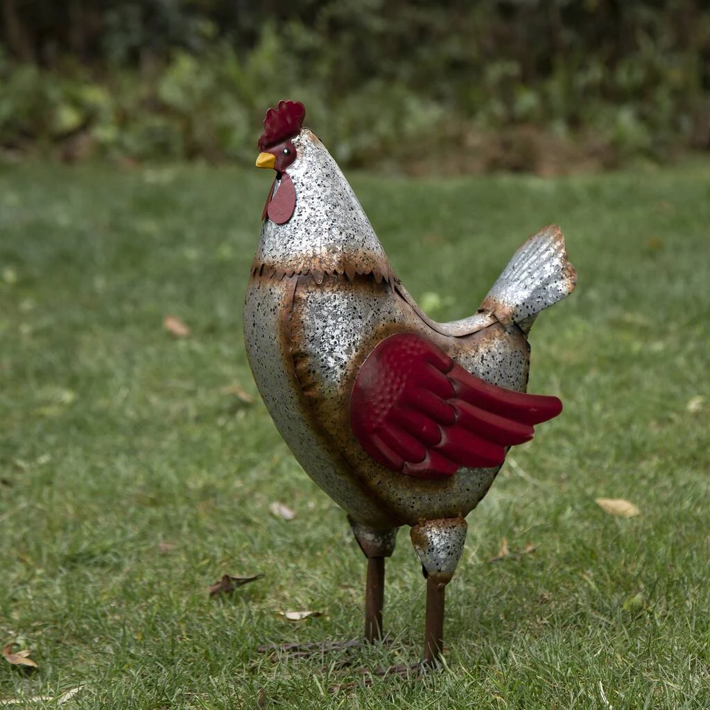 Brand new π Glitzhome® 15" Galvanized Metal Hen Statue π€© 4 Brand new π Glitzhome® 15" Galvanized Metal Hen Statue π€© - Image 2