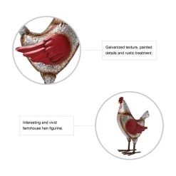 Brand new π Glitzhome® 15" Galvanized Metal Hen Statue π€© 15 Brand new π Glitzhome® 15" Galvanized Metal Hen Statue π€© -Glitzhome Sales D353191S 7