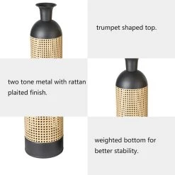 Coupon ⭐ Glitzhome® Gold & Black Metal Boho Decorative Vase Set 😍 -Glitzhome Sales D353201S 4