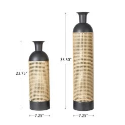 Coupon ⭐ Glitzhome® Gold & Black Metal Boho Decorative Vase Set 😍 -Glitzhome Sales D353201S 5