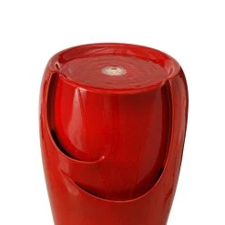 Best deal 🌟 Glitzhome® 21" Red LED Ceramic Fountain 💯 -Glitzhome Sales D368458S 7
