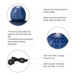 Flash Sale 🤩 Glitzhome® 36" LED Artichoke Pedestal Ceramic Fountain 😀 -Glitzhome Sales D368461S 4