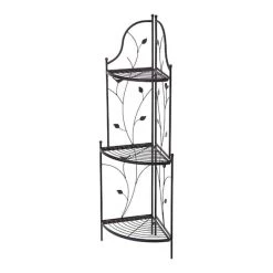 Promo ⌛ Glitzhome® 3-Tier Black Metal Corner Plant Stand 💯 -Glitzhome Sales D368463S 1 1