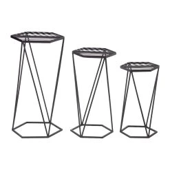 Hot Sale β¨ Glitzhome® Modern Hexagon Black Metal Planter Set π