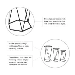 Hot Sale ✨ Glitzhome® Modern Hexagon Black Metal Planter Set 😀 -Glitzhome Sales D368465S 4