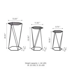 Hot Sale ✨ Glitzhome® Modern Hexagon Black Metal Planter Set 😀 -Glitzhome Sales D368465S 5