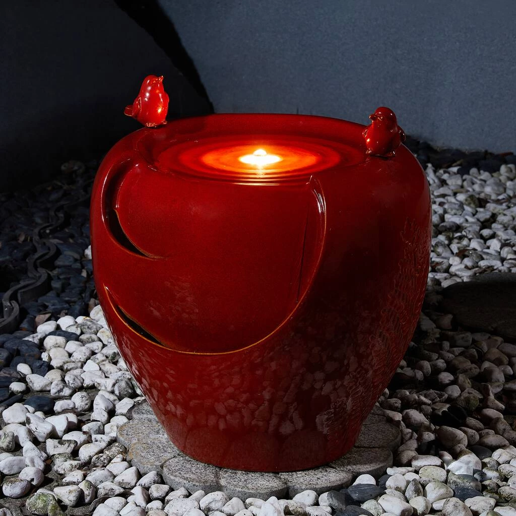 Cheapest π Glitzhome® 19.5" Red Birds LED Ceramic Fountain π 4 Cheapest π Glitzhome® 19.5" Red Birds LED Ceramic Fountain π - Image 2