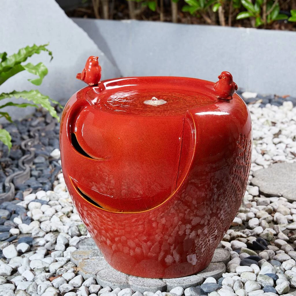 Cheapest π Glitzhome® 19.5" Red Birds LED Ceramic Fountain π 6 Cheapest π Glitzhome® 19.5" Red Birds LED Ceramic Fountain π - Image 4