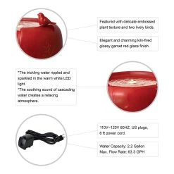 Cheapest π Glitzhome® 19.5" Red Birds LED Ceramic Fountain π 15 Cheapest π Glitzhome® 19.5" Red Birds LED Ceramic Fountain π -Glitzhome Sales D368468S 6