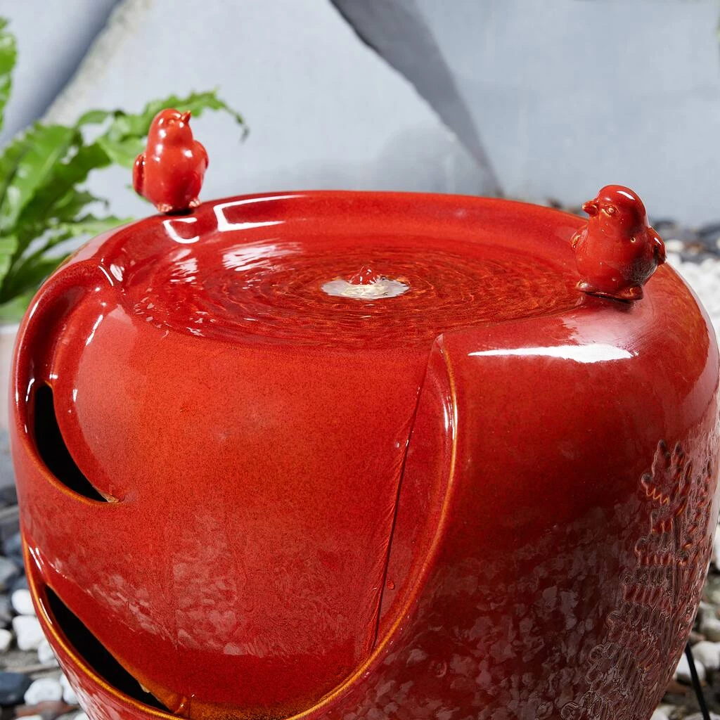 Cheapest π Glitzhome® 19.5" Red Birds LED Ceramic Fountain π 9 Cheapest π Glitzhome® 19.5" Red Birds LED Ceramic Fountain π - Image 7