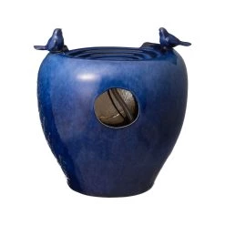 Cheapest 🧨 Glitzhome® 19.5" Cobalt Blue Birds LED Ceramic Fountain 🤩 -Glitzhome Sales D368471S 5