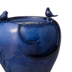 Cheapest 🧨 Glitzhome® 19.5" Cobalt Blue Birds LED Ceramic Fountain 🤩 -Glitzhome Sales D368471S 7
