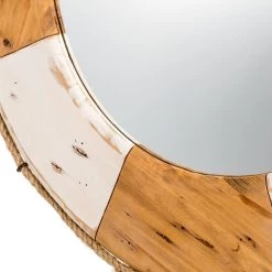 Outlet 🔔 Glitzhome® 30" Coastal Lifebuoy Wood Wall Mirror ✨ -Glitzhome Sales D383176S 6