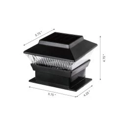 Best Sale ✔️ Glitzhome® 5.75" Black Solar Powered LED Fence Post Cap Lights Set ⭐ -Glitzhome Sales D383180S 4