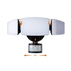 Discount 😀 Glitzhome® 12.5" Solar Powered Triple-Head LED Motion Sensor Security Flood Light 🧨 -Glitzhome Sales D383185S 8