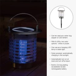 Best Sale ✔️ Glitzhome® 20" Dual Mode Solar Powered LED Insect Catcher Light with Hanger & Stake ✔️ -Glitzhome Sales D383187S 6