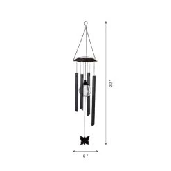 Buy 💯 Glitzhome® 32" Solar Powered LED Wind Chime Light 🛒 -Glitzhome Sales D383188S 4