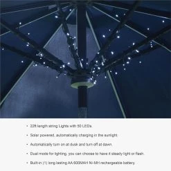 Cheapest 😍 Glitzhome® 22ft. Solar String Lights with 50 LEDs 😀 -Glitzhome Sales D383189S 4