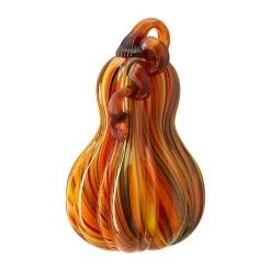 Discount π Glitzhome® 8.5" Multi Striped Glass Gourd π§¨