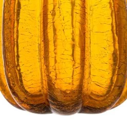 Deals 🎉 Glitzhome® Amber Crackle Glass Pumpkin Set 🥰 -Glitzhome Sales D401474S 8