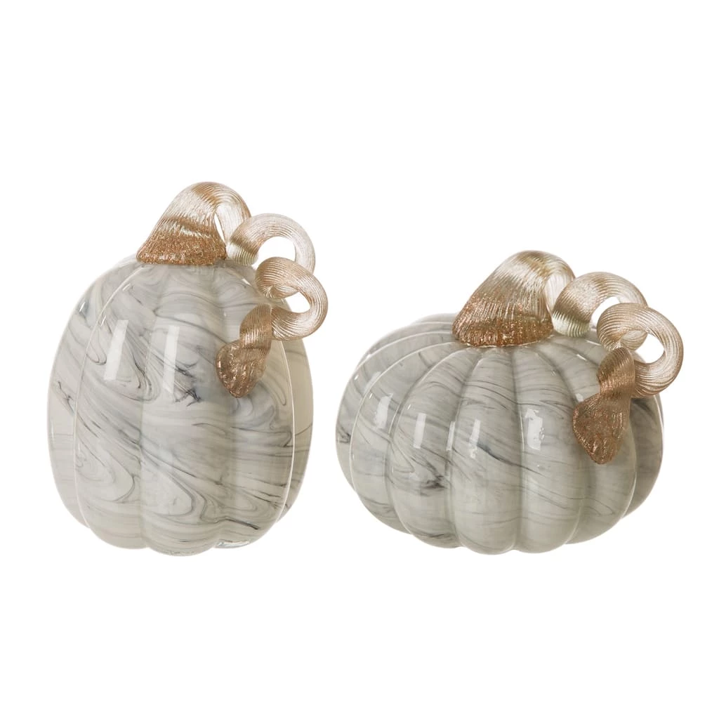 Best reviews of π Glitzhome® Gray Marble Glass Pumpkin Set π 3 Best reviews of π Glitzhome® Gray Marble Glass Pumpkin Set π