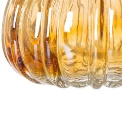 Discount 💯 Glitzhome® Green & Amber Crackle Glass Short Pumpkin Set 🤩 -Glitzhome Sales D401479S 6
