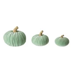 Outlet β Glitzhome® Mint Green Velvet Pumpkins Set π§¨