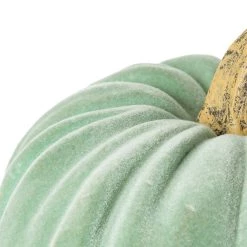 Outlet ⌛ Glitzhome® Mint Green Velvet Pumpkins Set 🧨 -Glitzhome Sales D401482S 5