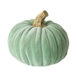 Outlet ⌛ Glitzhome® Mint Green Velvet Pumpkins Set 🧨 -Glitzhome Sales D401482S 6