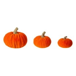 Budget π₯ Glitzhome® Orange Velvet Pumpkins Set βοΈ