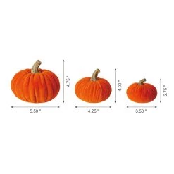 Budget 🔥 Glitzhome® Orange Velvet Pumpkins Set ✔️ -Glitzhome Sales D401486S 3
