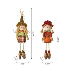 Top 10 ⌛ Glitzhome® Fall Fabric Scarecrow Shelf Sitters Set 😀 -Glitzhome Sales D401488S 3