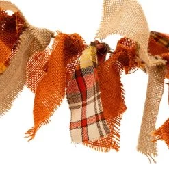 Coupon ⌛ Glitzhome® 6ft. Fall Plaid Fabric Garland ✨ -Glitzhome Sales D401490S 7