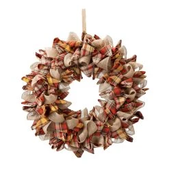 Flash Sale 💯 Glitzhome® 18.5" Fall Plaid Fabric Wreath 🛒