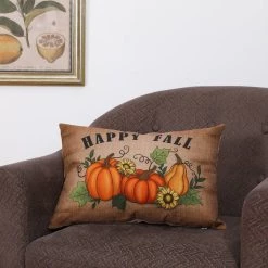 Cheap 🤩 Glitzhome® Faux Burlap Fall Pumpkin Pillow 🛒 -Glitzhome Sales D401494S 2