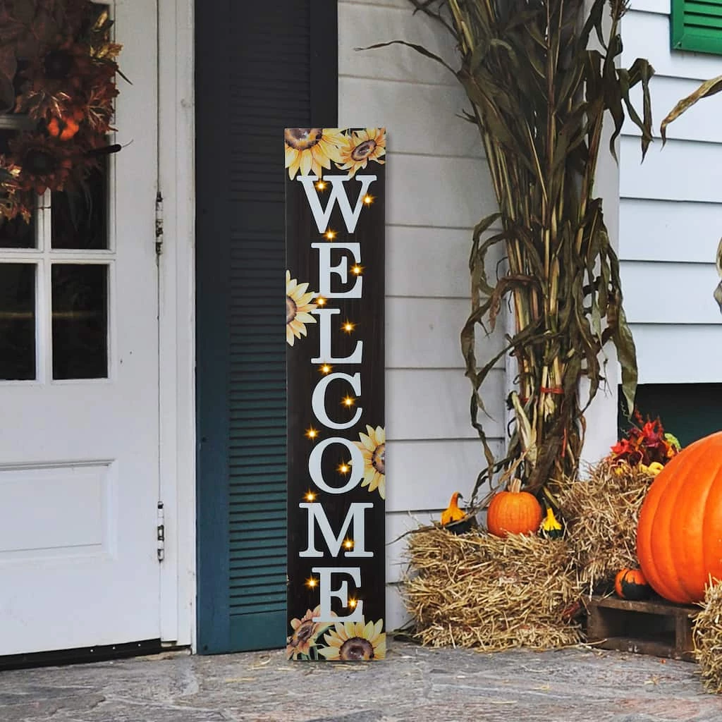 Hot Sale βοΈ Glitzhome® 42" Fall Lighted Wooden Sunflowers Welcome Porch Sign π 4 Hot Sale βοΈ Glitzhome® 42" Fall Lighted Wooden Sunflowers Welcome Porch Sign π - Image 2