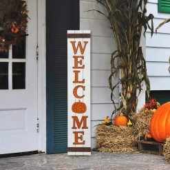 Cheap ⌛ Glitzhome® 42" Fall Wooden Welcome Porch Sign 🛒 -Glitzhome Sales D401496S 2