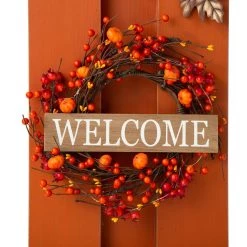 New ⌛ Glitzhome® 30" Fall Lighted Pumpkin & Wreath Décor ⌛ -Glitzhome Sales D401497S 6