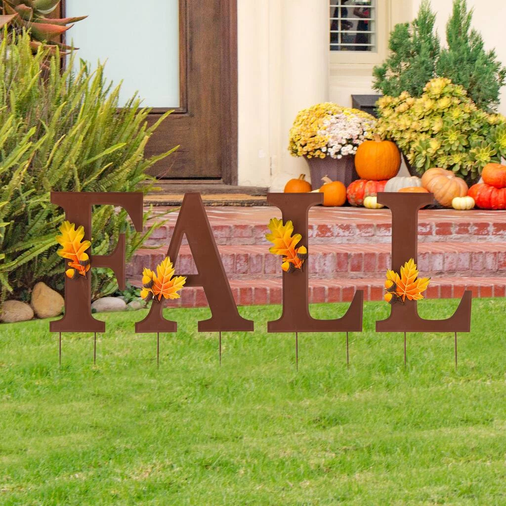 Wholesale π₯ Glitzhome® 24" Fall Metal Yard Stake or Standing Décor 𧨠4 Wholesale π₯ Glitzhome® 24" Fall Metal Yard Stake or Standing Décor 𧨠- Image 2
