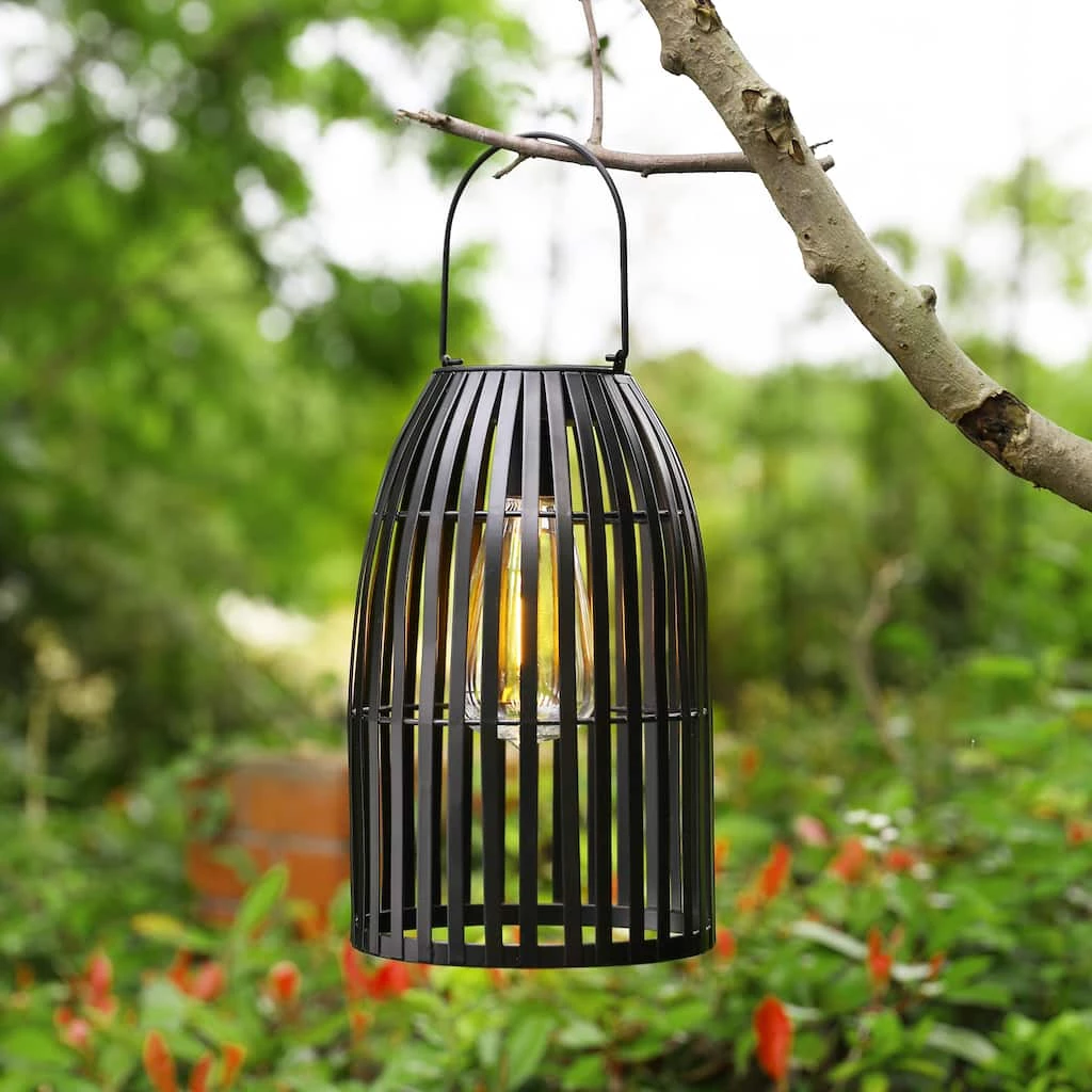 Budget ๐ Glitzhome® 10" Woven Solar Powered Outdoor Hanging Lantern ๐ 4 Budget ๐ Glitzhome® 10" Woven Solar Powered Outdoor Hanging Lantern ๐ - Image 2