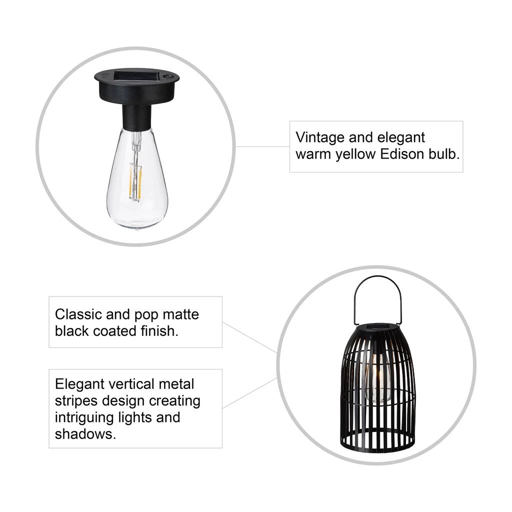 Budget ๐ Glitzhome® 10" Woven Solar Powered Outdoor Hanging Lantern ๐ 8 Budget ๐ Glitzhome® 10" Woven Solar Powered Outdoor Hanging Lantern ๐ - Image 6