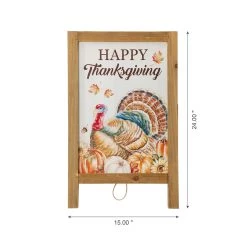 Cheapest 😍 Glitzhome® 24" 👪 Thanksgiving Turkey Easel Porch Sign 😀 -Glitzhome Sales D403300S 3