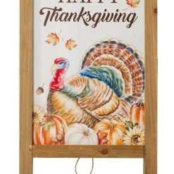 Cheapest 😍 Glitzhome® 24" 👪 Thanksgiving Turkey Easel Porch Sign 😀 -Glitzhome Sales D403300S 6