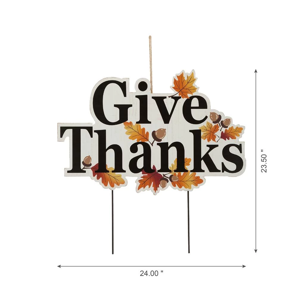 Outlet β¨ Glitzhome® 24" Give Thanks Yard Stake or Hanging Wall Décor π 5 Outlet β¨ Glitzhome® 24" Give Thanks Yard Stake or Hanging Wall Décor π - Image 3