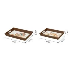 Cheapest 🧨 Glitzhome® 👪 Thanksgiving Wooden Turkey Tray Set 🔔 -Glitzhome Sales D403304S 3