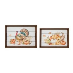 Cheapest 🧨 Glitzhome® 👪 Thanksgiving Wooden Turkey Tray Set 🔔 -Glitzhome Sales D403304S 4