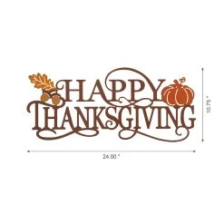 Flash Sale 🌟 Glitzhome® 24" Metal Happy 👪 Thanksgiving Wall Décor 🎁 -Glitzhome Sales D403308S 3